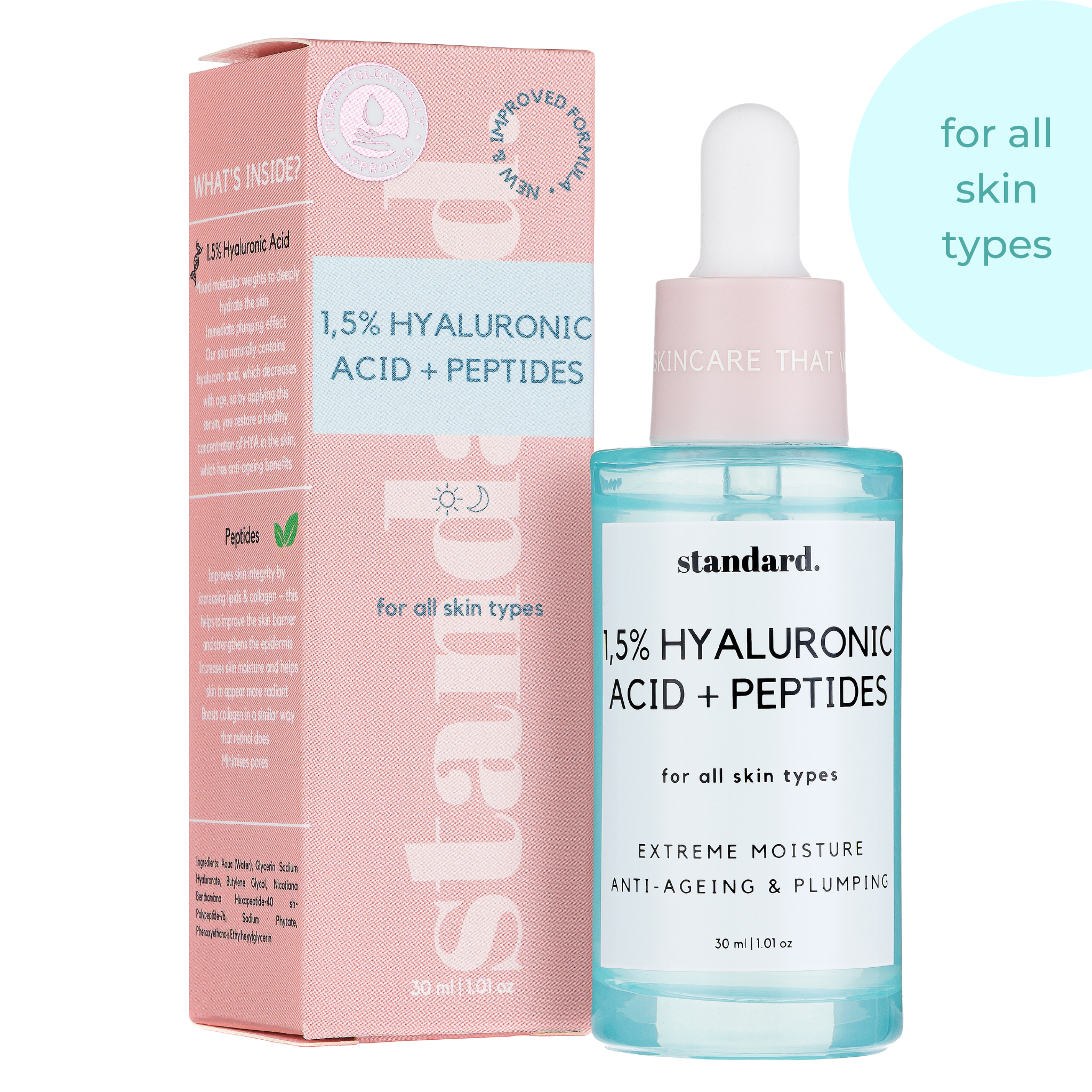 Hyaluronic Acid 1,5% & Peptides Serum - 30ml