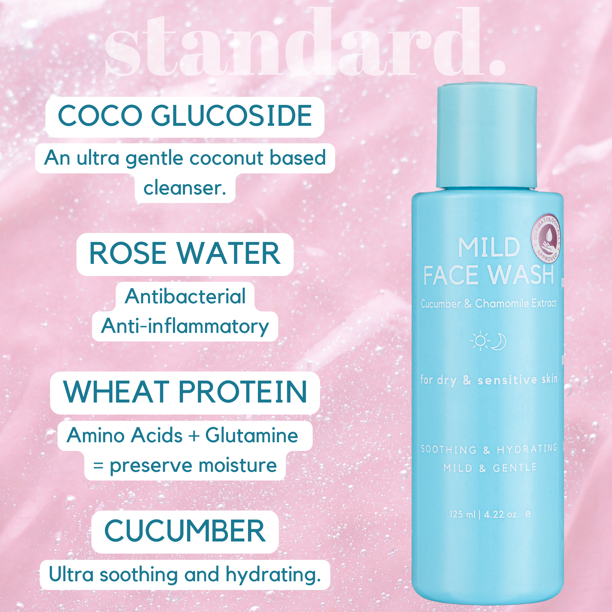 Mild Face Wash - Cucumber & Chamomile Extract 125ml