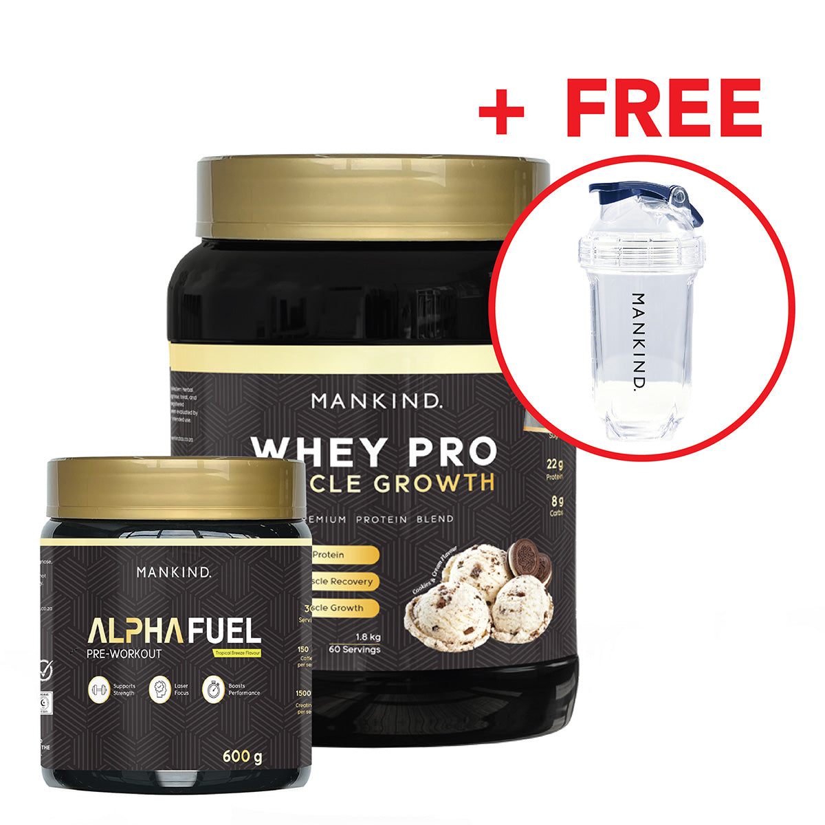 Whey Pro Muscle Growth & AlphaFuel Bundle + FREE GIFT