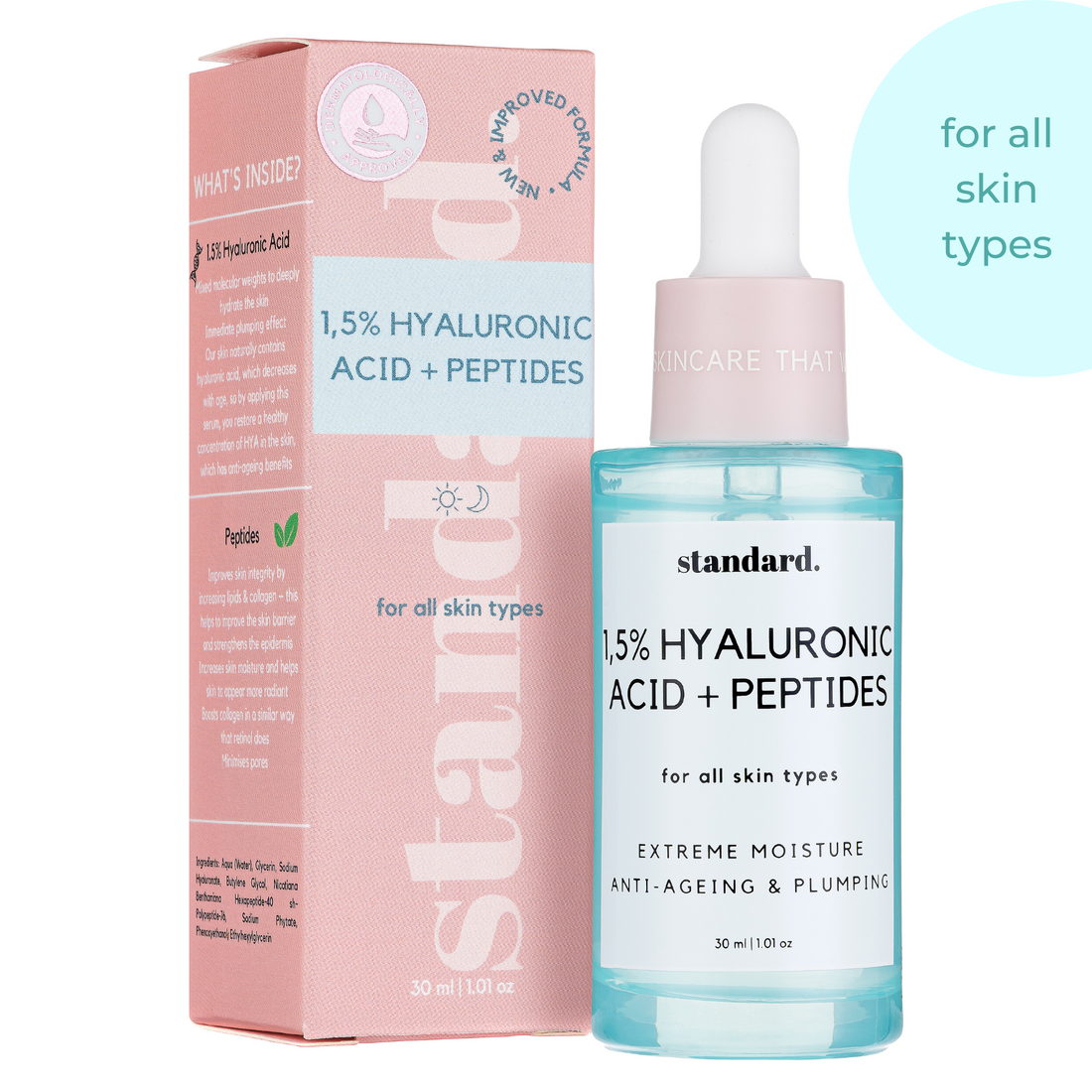 Hyaluronic Acid 1,5% & Peptides Serum - 30ml