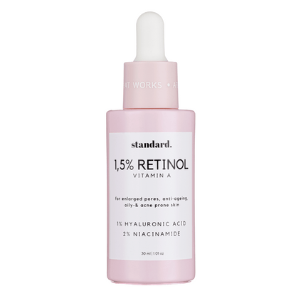 Retinol 1,5% (Vitamin A) Serum with Niacinamide &amp; Hyaluronic Acid - 30ml