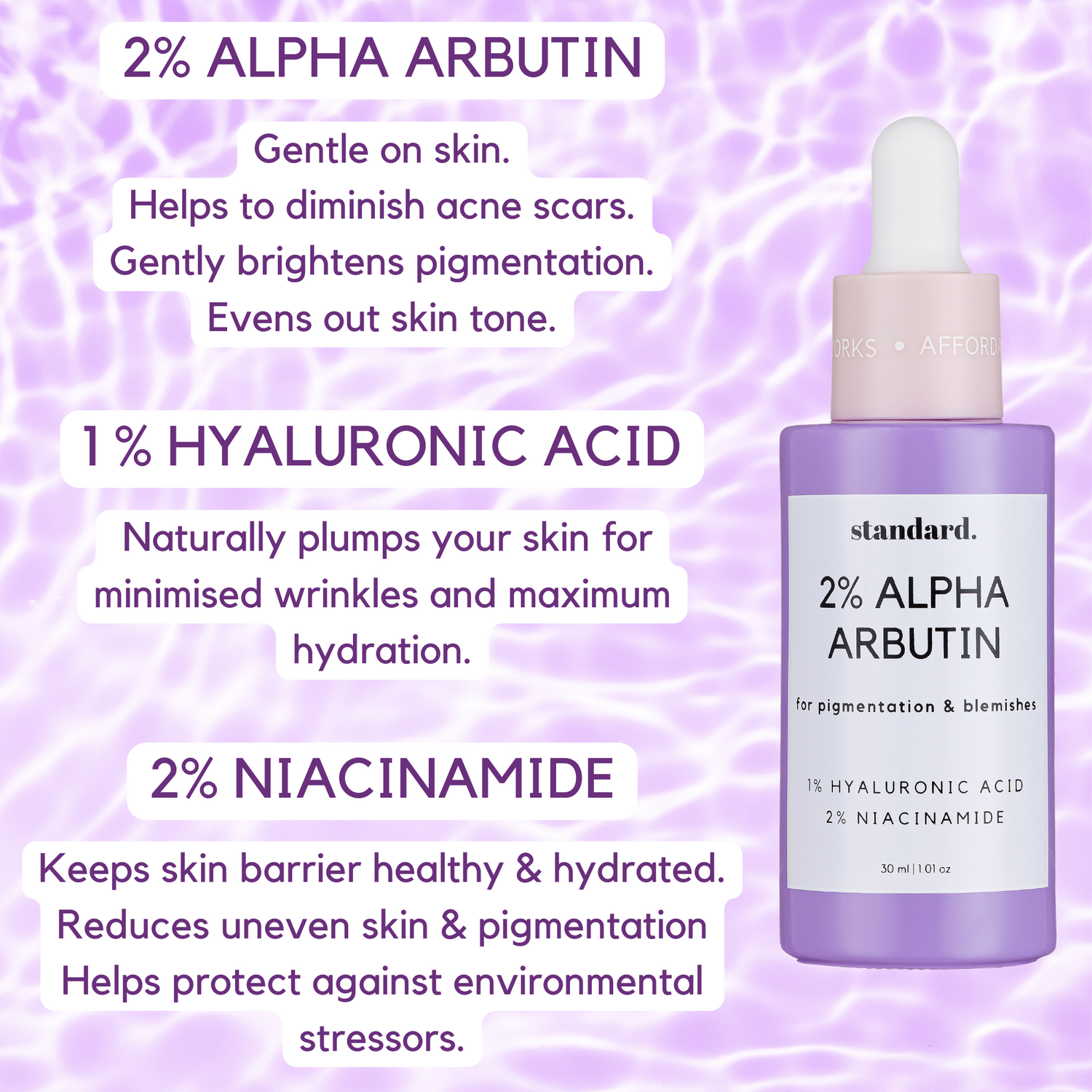 2% Alpha Arbutin Serum with Hyaluronic Acid - 30ml