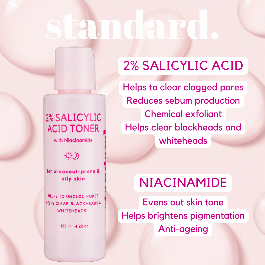 BHA Salicylic Acid 2% Toner with Niacinamide - 125ml