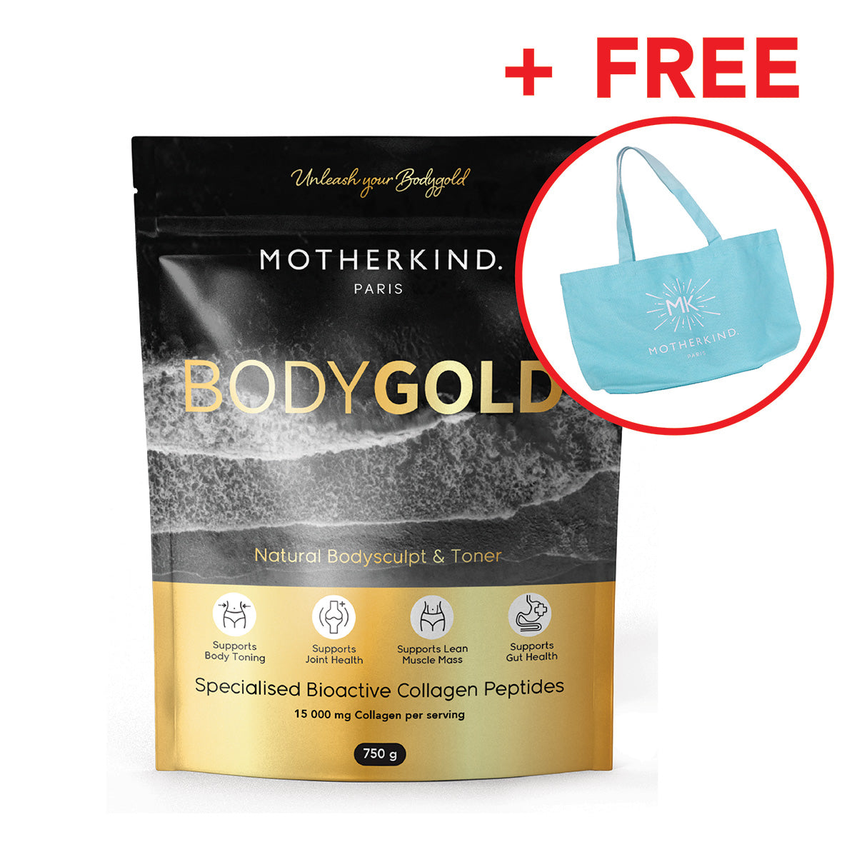 BodyGOLD Collagen Peptides 750g - LIMITED EDITION + FREE GIFT
